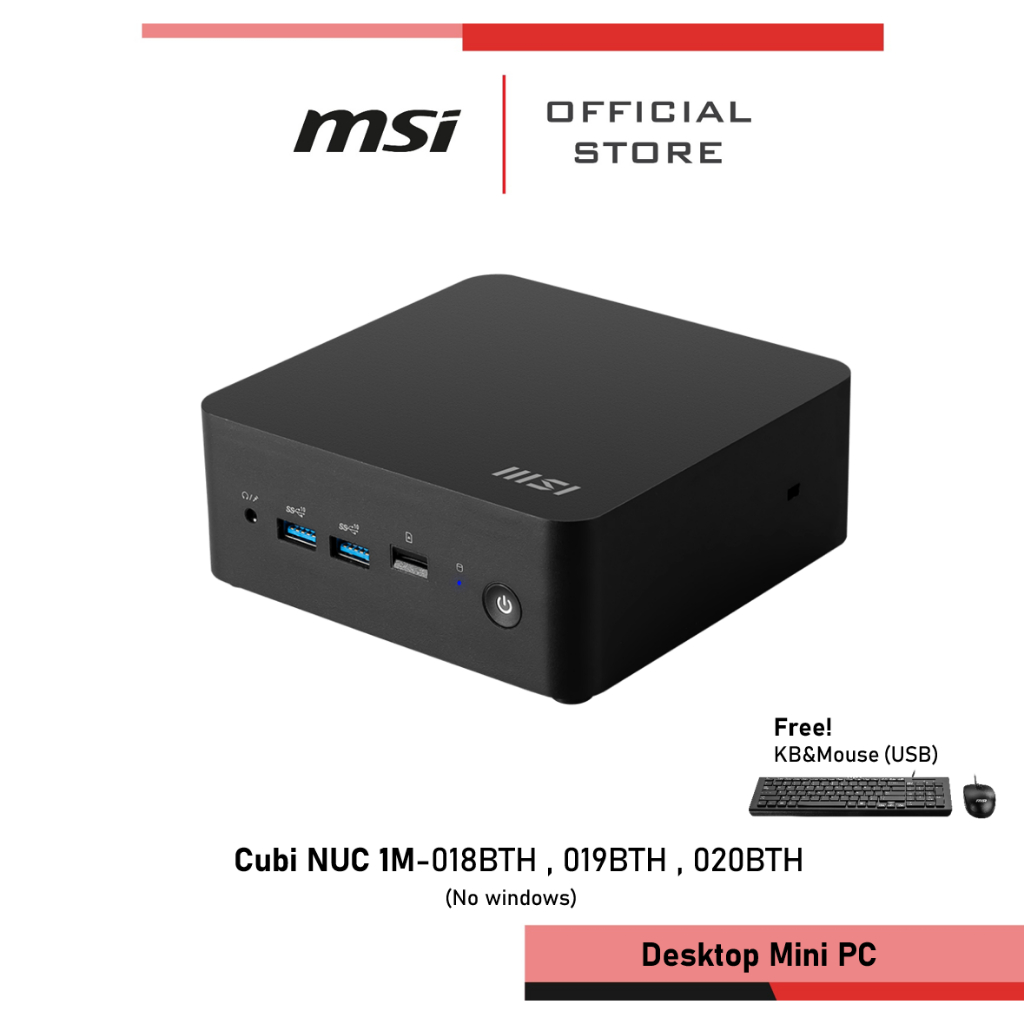 [Pre-Order] MSI Cubi NUC 1M-018BTH (C7) / Cubi NUC 1M-019BTH (C5) / Cubi NUC 1M-020BTH (C3) DOS มินิ