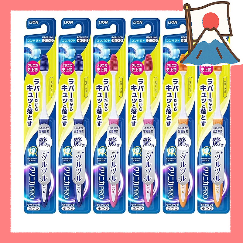 [Direct from Japan] Clinica PRO Toothbrush Rubber Head Compact Medium 6-Pack