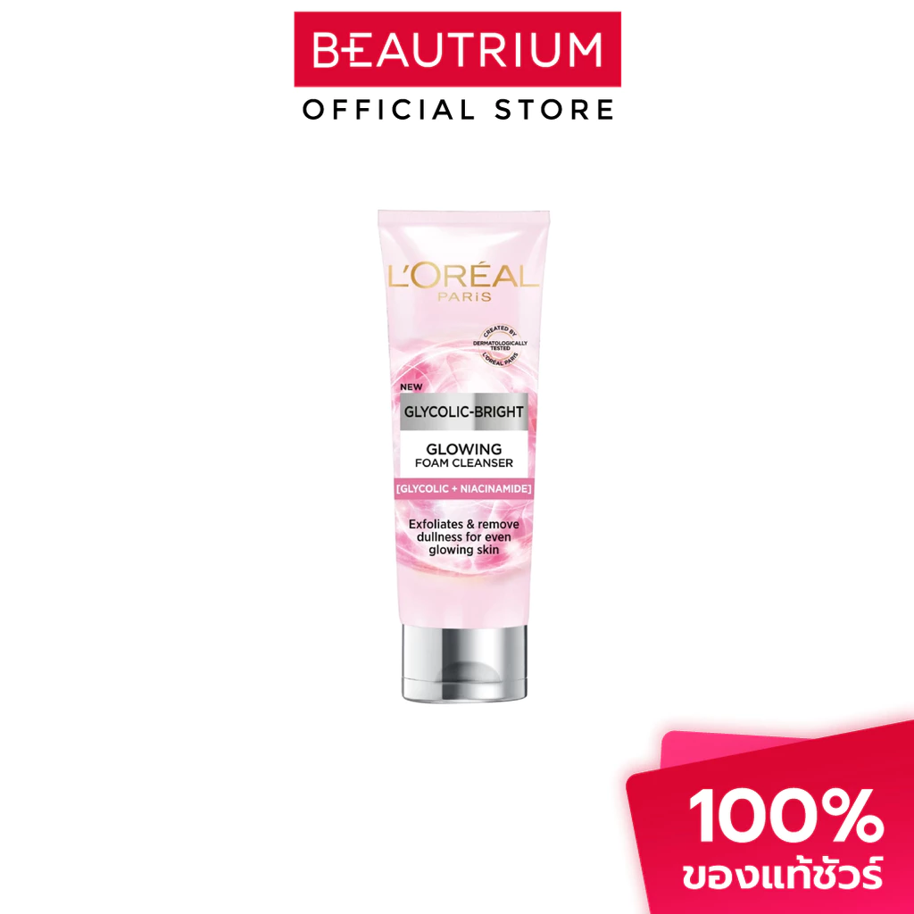 L'ORÉAL PARIS Glycolic-Bright Glowing Daily Cleanser Foam ผลิตภัณฑ์ทำความสะอาดผิวหน้า 100ml