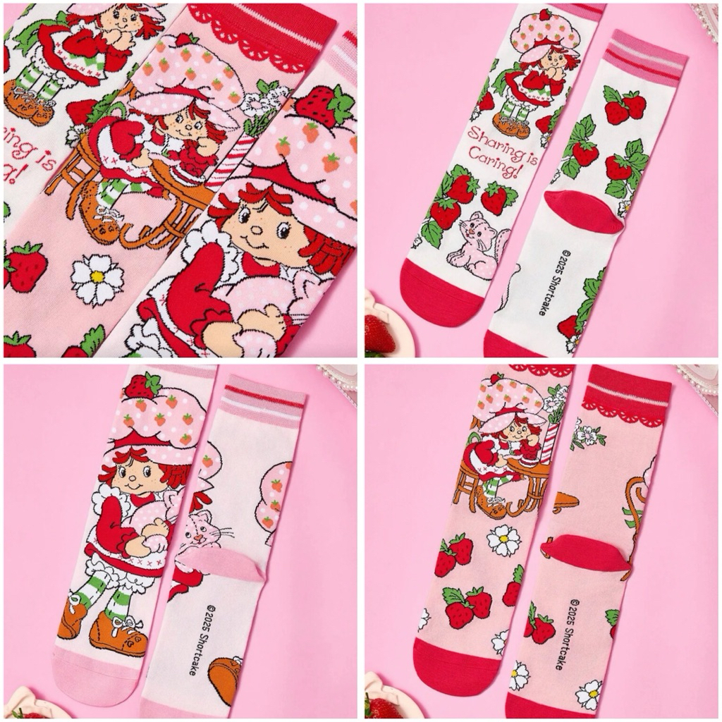 เซ็ตถุงเท้าข้อสั้น/ยาว สตรอว์เบอร์รี่ช็อตเค้ก (สินค้างานลิขสิทธิ์แท้100% X Strawberry Shortcake) - รูปที่ 4