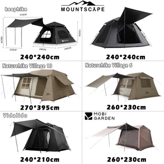 เสื่อป้องกันความชื้นสำหรับเต็นท์ขนาดที่ไม่สม่ำเสมอ 240*240/270*395/230*260/280*280/250*320cm ขนาดใหญ่หนาขึ้น เสื่อปิคนิ