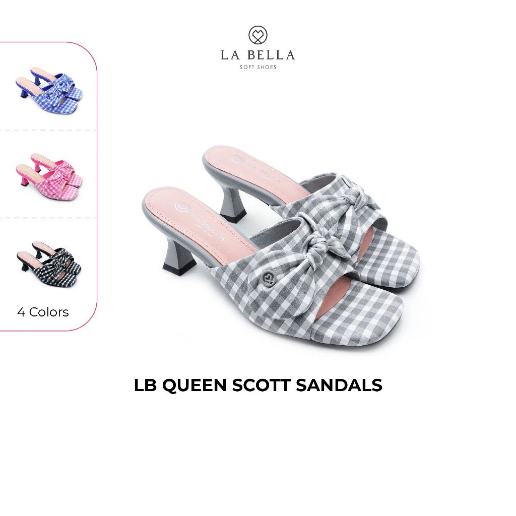 LA BELLA  รองเท้าส้นสูงหนังแกะ รุ่น LB QUEEN SCOTT SANDALS 3 สี