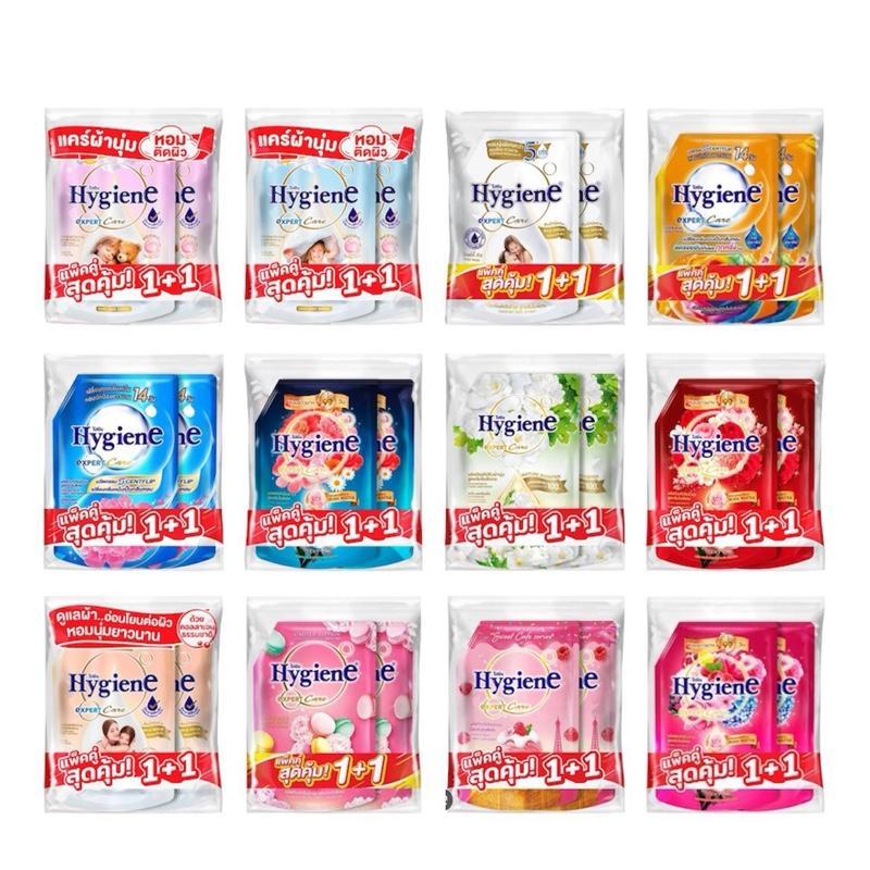 ( ยกลัง ) ไฮยีน น้ำยาปรับผ้านุ่ม สูตรเข้มข้น แพ็คคู่ ขนาด 1000-1100 มล. ยกลัง 6 แพ็ค