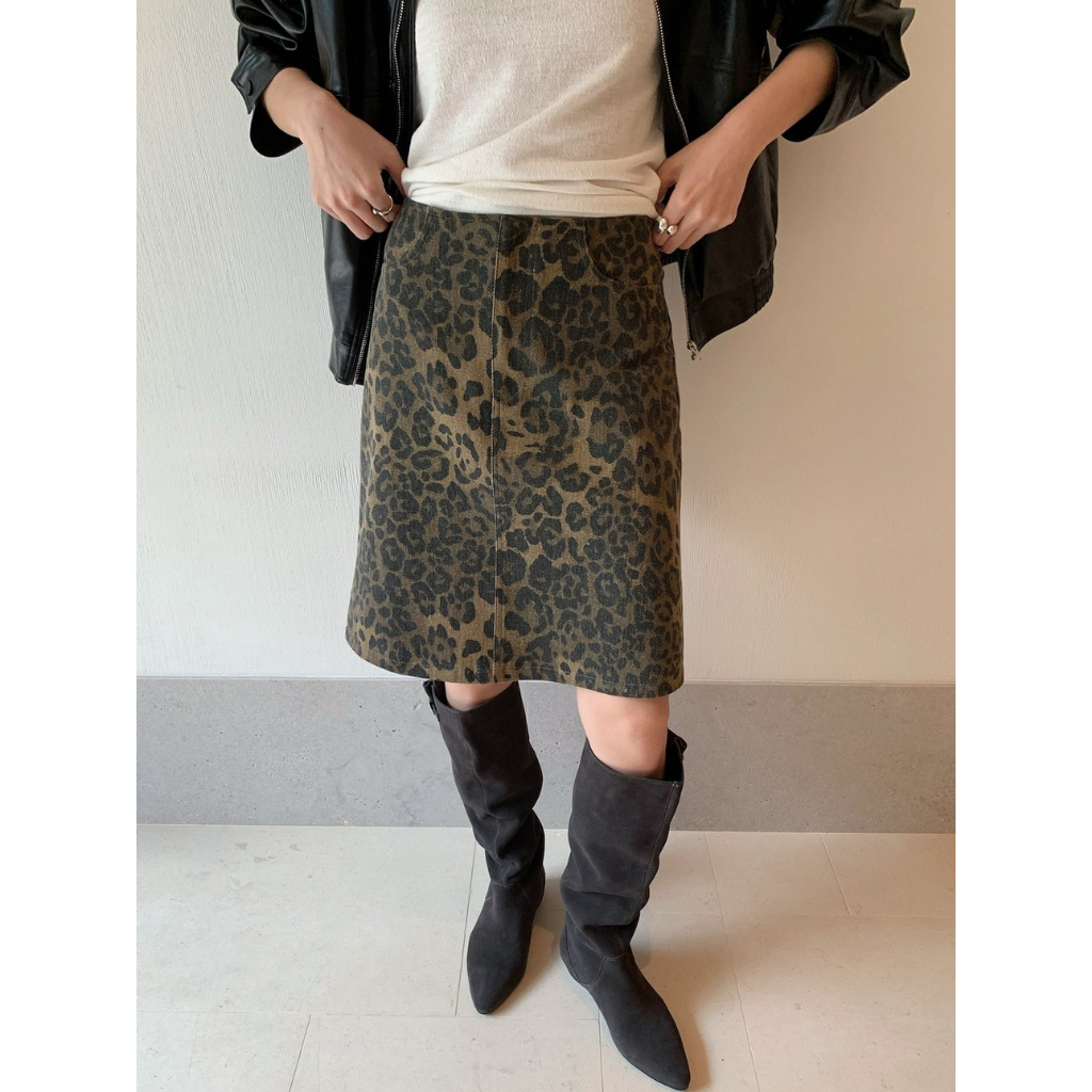 INBYIN - กระโปรงลายเสือ  COTTON LEOPARD PRINT SKIRT - I3096