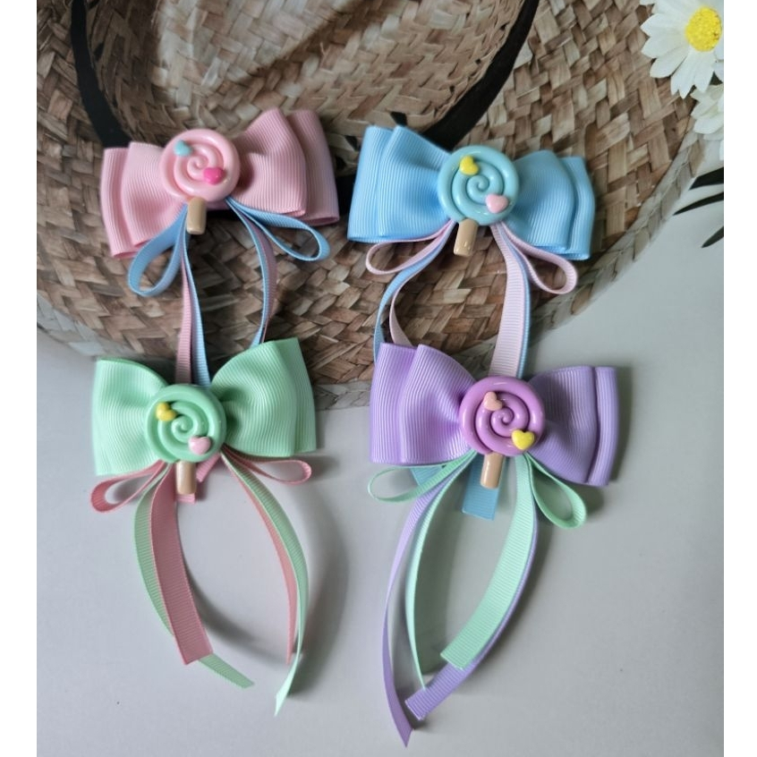 กิ๊บติดผม โบว์ติดอมยิ้ม น่ารัก สินค้าพร้อมส่ง ราคา/1คู่