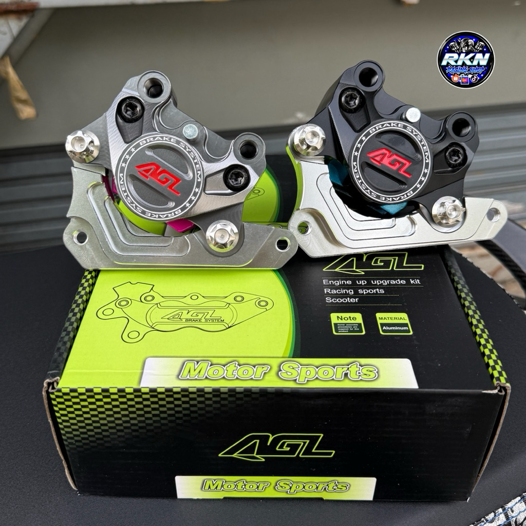 ปั้มเบรคปักข้าง AGLแท้ 2POT พร้อมขาจับปั้มทุกรุ่น (แถมฟรีน็อตจับปั้ม2ตัว) #ปักข้าง #AGL