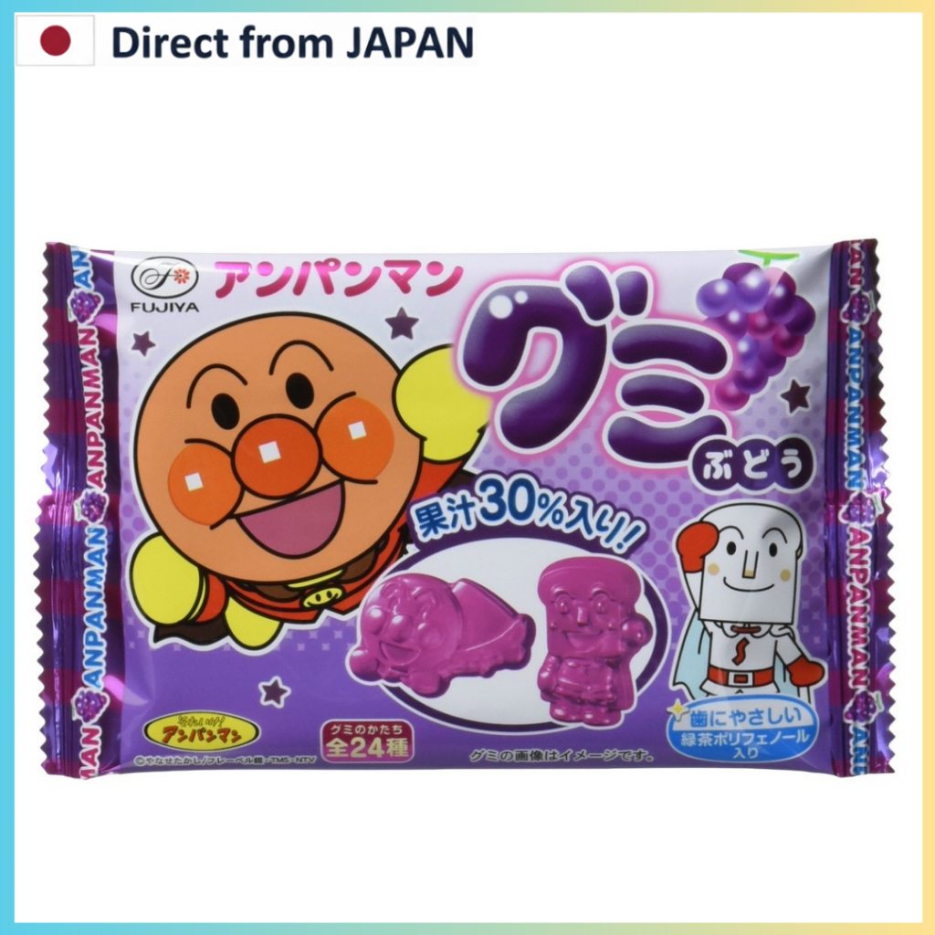 [From Japan] Fujiya Anpanman Gummy Candies (Grape Flavor) 1 bag