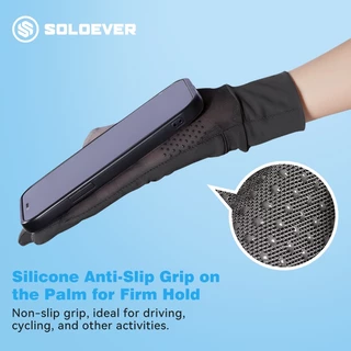 SOLOEVER Cycling gloves UPF 50+ ป้องกันรังสียูวี Women's ถุงมือขับรถหน้าจอสัมผัสแบบตาข่ายสำหรับป้องกันแสงแดด
