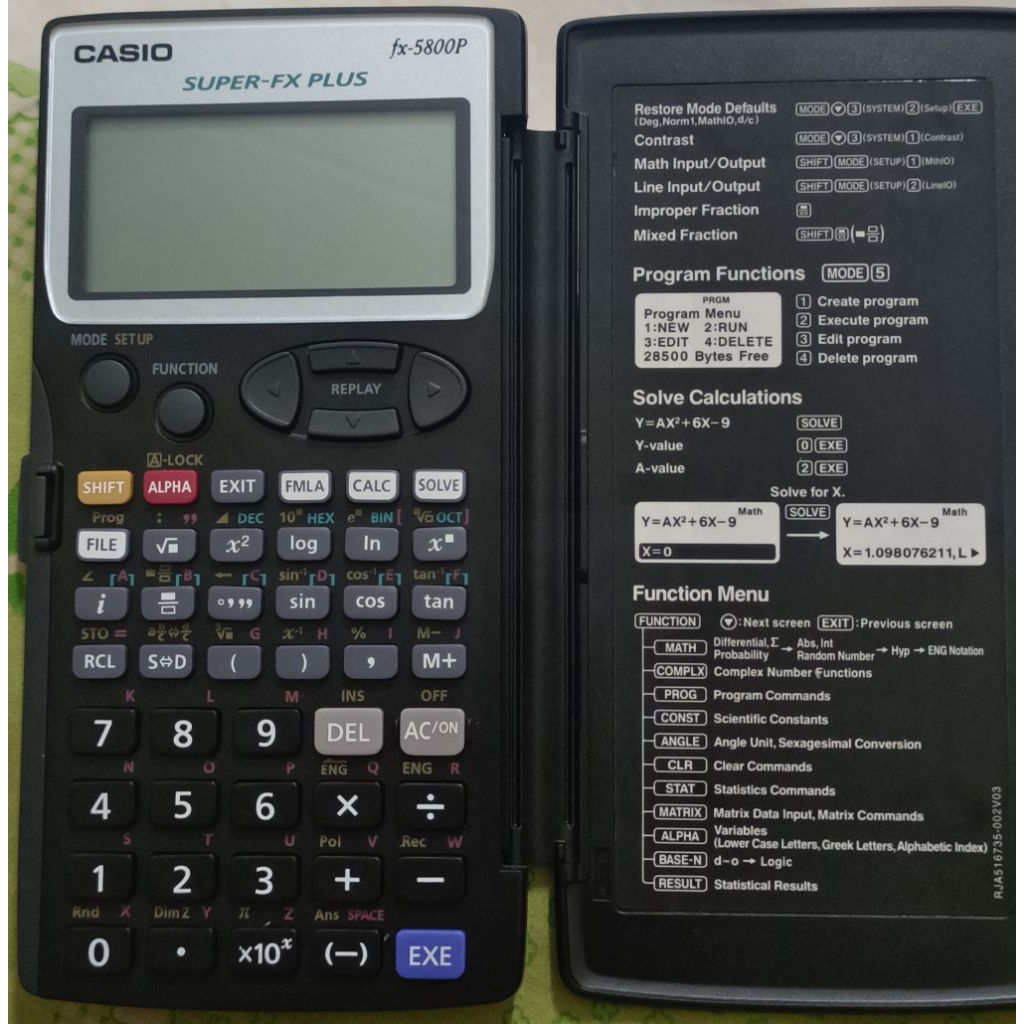 Casio FX-5800P เครื่องคิดเลขวิทยาศาสตร์ สภาพเอี่ยมพร้อมใช้งาน
