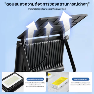 ไฟโซล่าเซลล์ 3สี ไฟสปอร์ตไลท์ led โซล่าเซลล์สปอตไลท์ solar light ไฟฟลัดไลท์พลังง เปิดปิดอัตโนมัติ