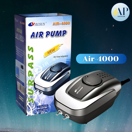 Resun Air Pump Model AIR4000 ปั๊มลมออกซิเจน ปั๊มลมสองทาง ปรับระดับความแรงลมได้