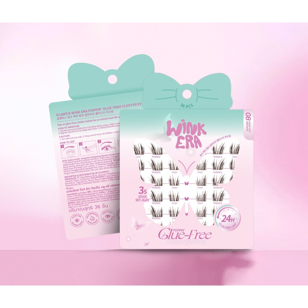 BNB Barenbliss GLAMFIX Wink Era Poppin' Glue-Free Cluster Eyelashes ขนตาปลอม ติดง่ายถอดง่าย