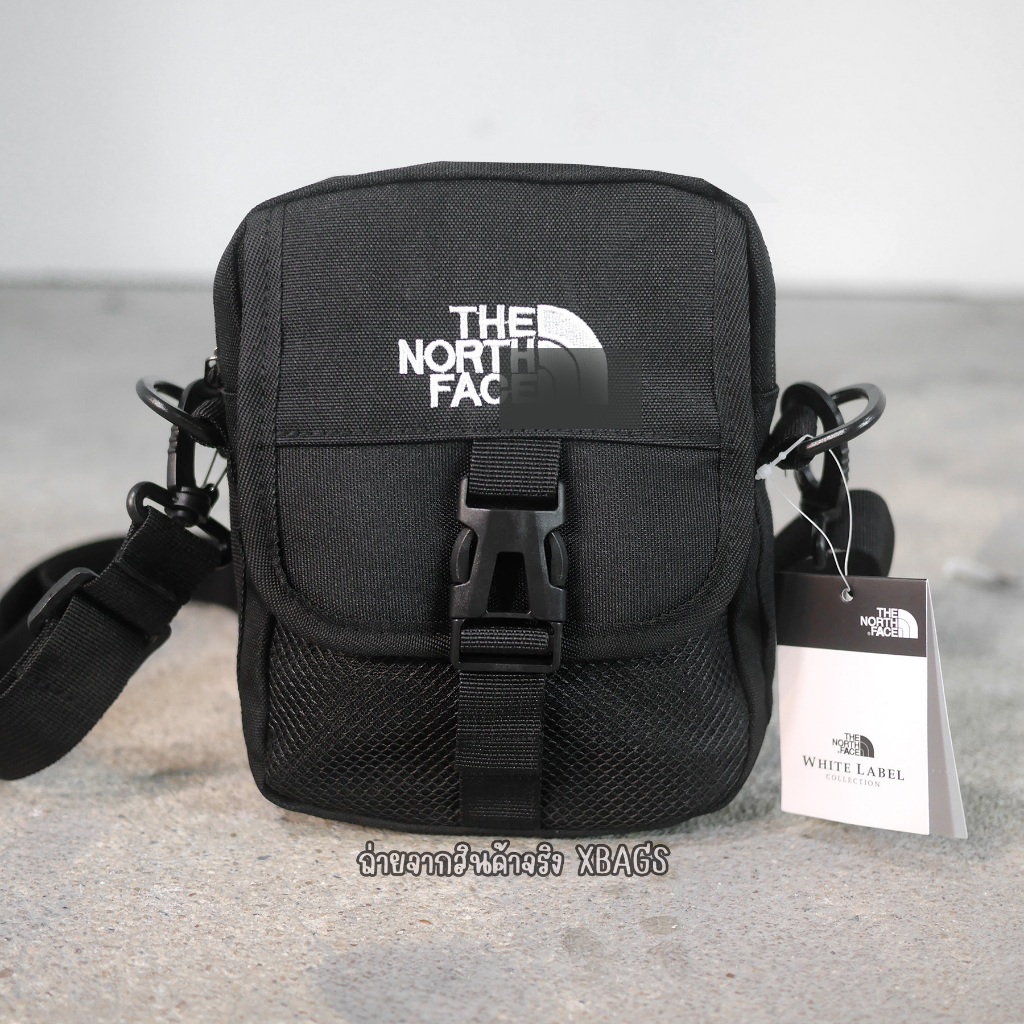 กระเป๋าสะพายข้าง TNF ปักโลโก้ แต่งตาข่าย ผ้าหนา สายกระเป๋าถอดได้