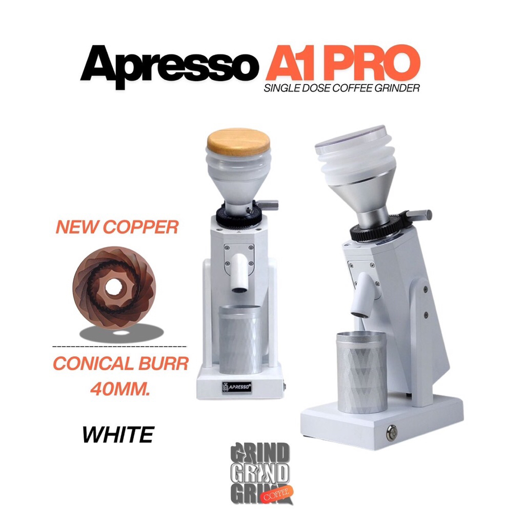 เครื่องบดกาแฟ APRESSO A1 PRO สีขาว (Single Dose Coffee Grinder)