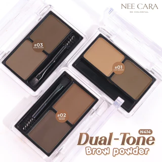 เขียนคิ้วเนื้อฝุ่น 2 โทนสี กันเหงื่อ ติดทน NEE CARA DUAL-TONE BROW POWDER