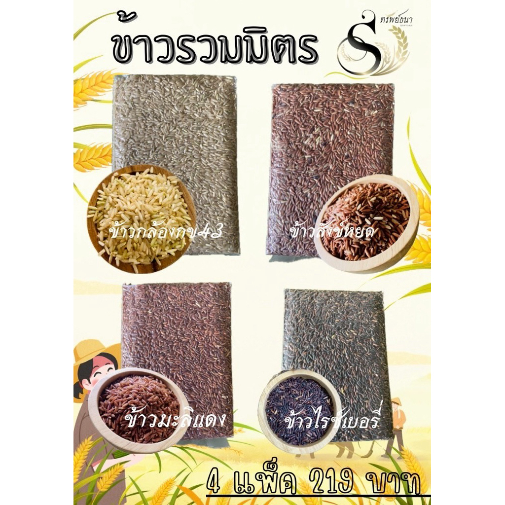 ชุดข้าวกล้องรวมมิตร4แพค