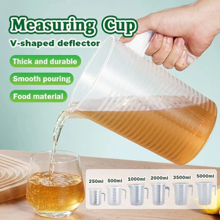 เหยือกตวงพลาสติก 1000ml-5000ml พร้อมฝาปิด ตัวเลขชัดเจน ทนความร้อน ใช้ตวงเครื่องดื่ม ปลอดภัยจากพิษ ของขวัญฟรีแปรงฟองน้ำ