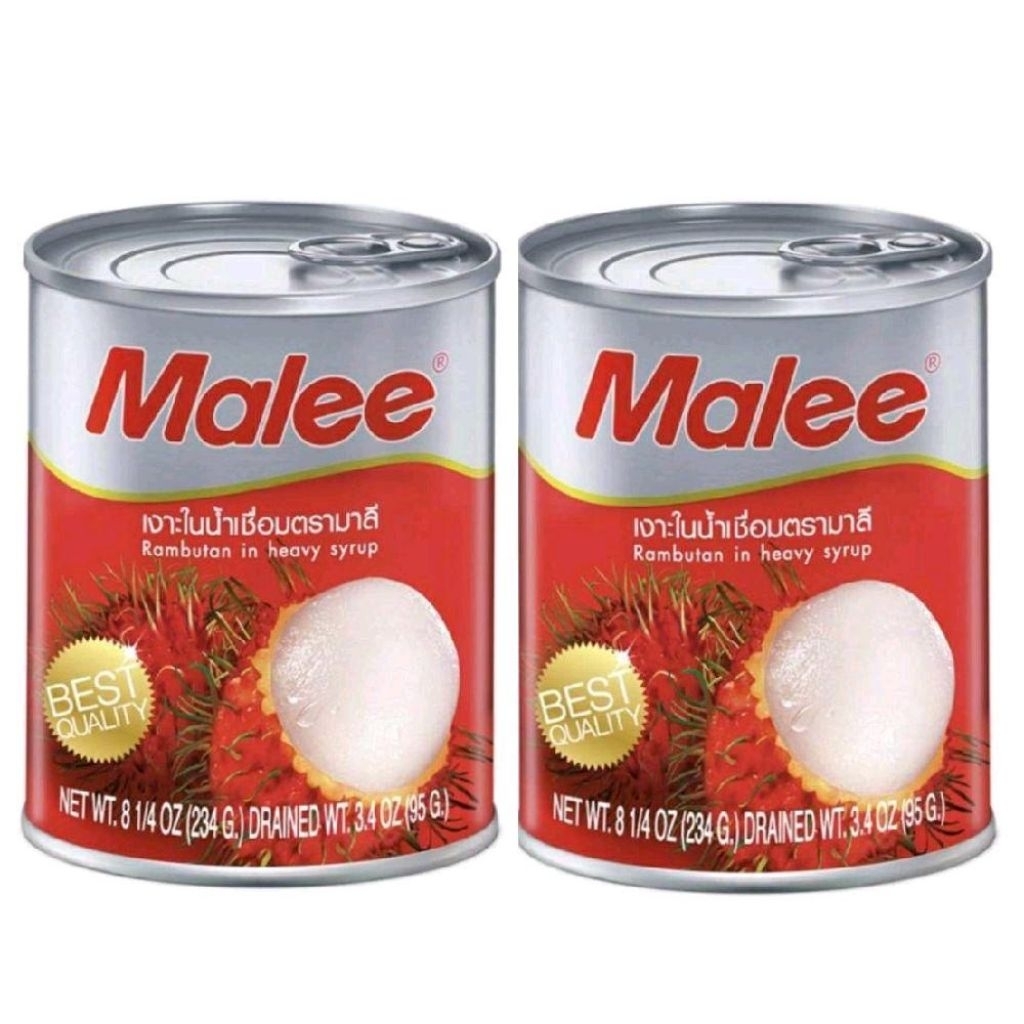 Malee มาลี เงาะในน้ำเชื่อม ตรา Malee แพ็กคู่ 234 กรัม x 2 กระป๋อง น้ำหนักสุทธิ 468 กรัม คุณภาพเยี่ยม Best Quality