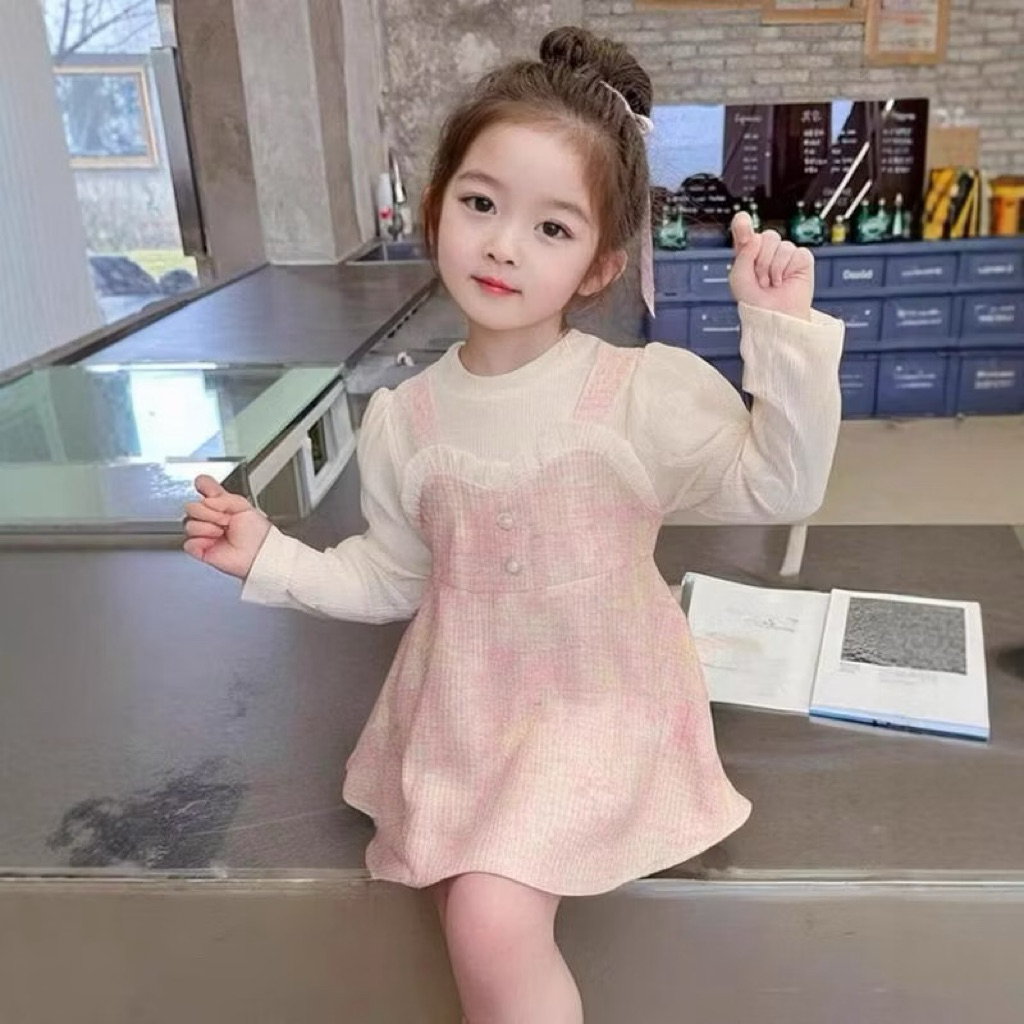 พร้อมส่งจากไทย🧸 ชุดเดรสเด็กหญิงสไตร์เกาหลีน่ารัก