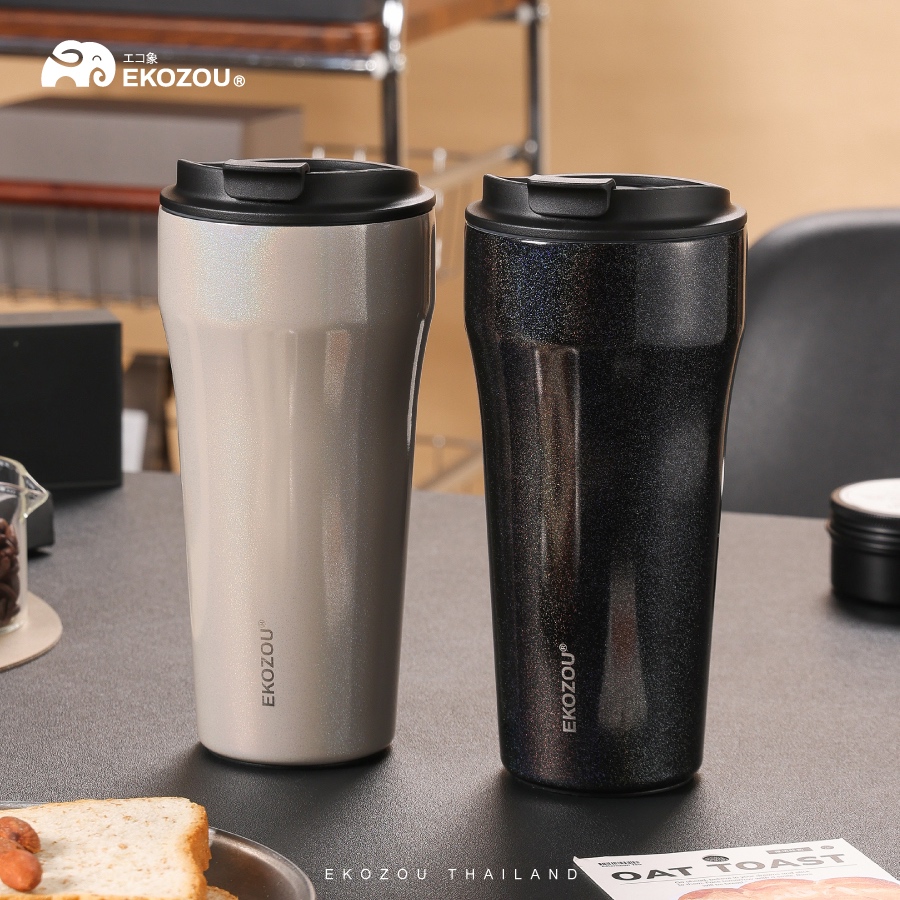 EKO Ceramic Cup ขนาด 480ml/16oz แก้วสแตนเลส 304 มาพร้อมหลอดเด้ง เคลือบเซรามิค เก็บได้ทั้งร้อน-เย็น ราคา ถูกที่สุด ดีลบีเคเค แกลเลอรีภาพที่ 8