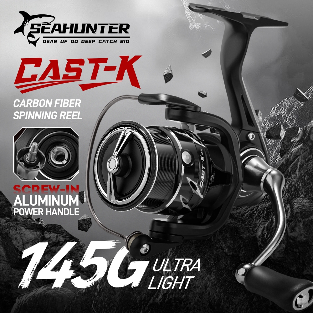 【แถมสายเบ็ด】Seahunter Cast King รอกตกปลาคาร์บอน 7+1BB 5.2:1อัตราทดเกียร์  น้ำหนักเบา 145g รอกสปินนิ่