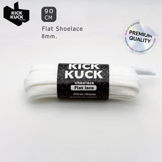 ( หนา2ชั้น พรีเมี่ยม 90cm.(ใหม่ 8เฉดสี) ) KICKKUCK(คิกคัก) เชือกรองเท้า (ทรงแบน) 90ซม กว้าง 8มิล รองเท้ากีฬาและลำลอง