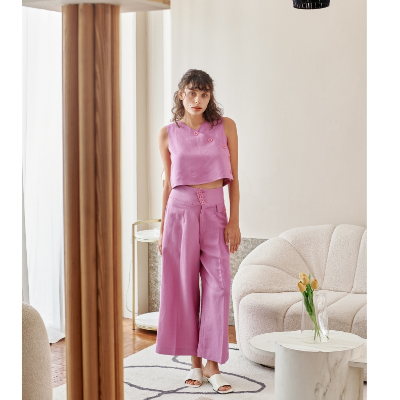 TANGO TANGERINE - TANYA TOP เสื้อครอปแขนกุด & PUNPUN กางเกงขายาว ทรงกระบอก