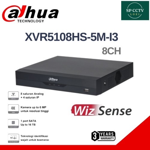 เครื่องบันทึก Dahua XVR รุ่น DH-XVR5108HS-5M-I3