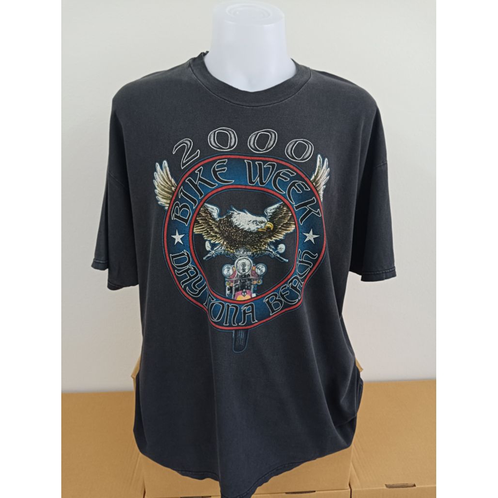 เสื้อวินเทจ BIKE WEEK เสื้อลิขสิทธิ์แท้ Size XXL อก 25 ยาว 31 สภาพสีเฟดดีมาก มีตำหนิรูมด ตรงรักแร้ ข