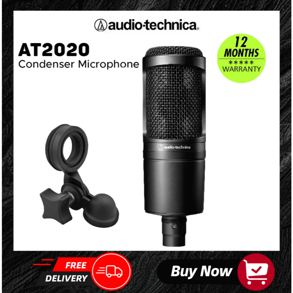 【การจัดส่งที่รวดเร็ว】 Audio-Technica AT2020 Condenser Studio XLR ไมโครโฟน