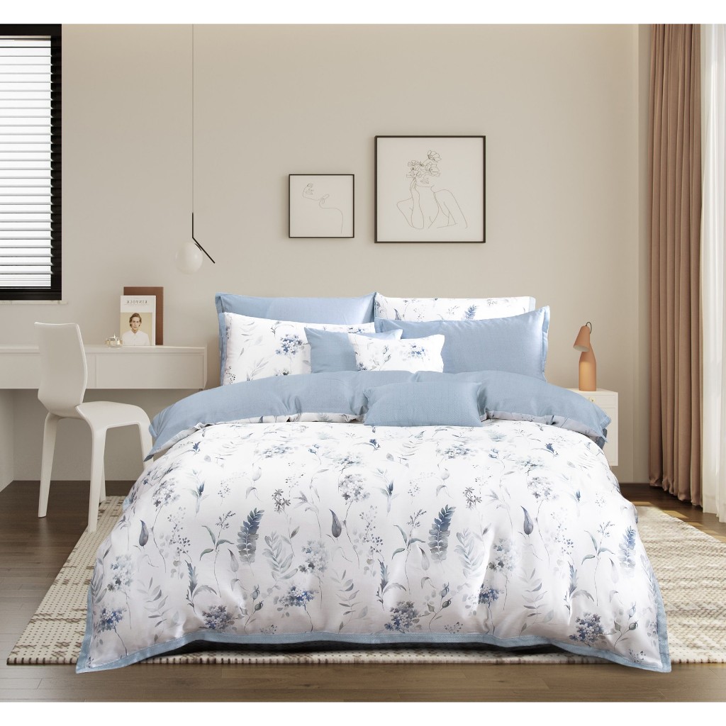 [ราคาโปร] Akemi ปลอกผ้านวม 6 ฟุต รุ่น Serene Prints 1200 เส้นด้าย