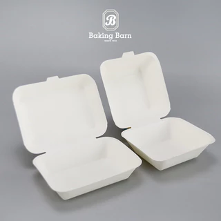 Baking Barn (50 ใบ/แพ็ค) กล่องอาหารกระดาษสีขาว กล่องกระดาษใส่อาหารใส่เค้ก