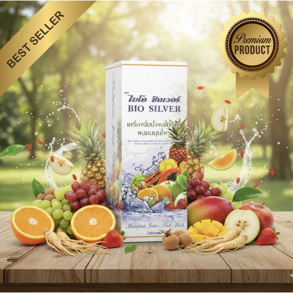 ไบโอซิลเวอร์น้ำผลรวมไม้สดกัดดิบ750ml