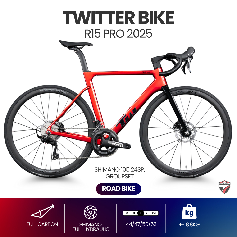 จักรยานเสือหมอบ TWITTER รุ่น R15 PRO SHIMANO 105 24SP. NEW2025