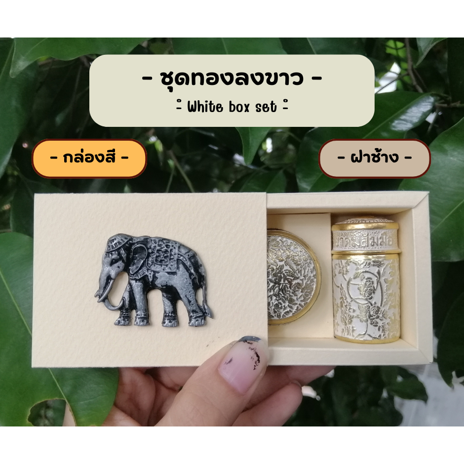 ชุดกล่องของขวัญ ของชำร่วย ของฝาก งานเทศกาล โอกาสสำคัญต่างๆ แบบทองลงสี กล่องสี-ฝาช้าง