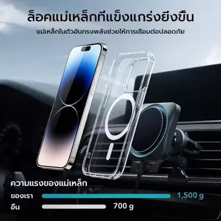 เคสป้องกันแม่เหล็กกันกระแทกโปร่งใส, เคสป้องกัน, TPU + PC เหมาะสําหรับ iPhone11-17 11/11Pro/11Pro/14/13 /12/15/16e promax