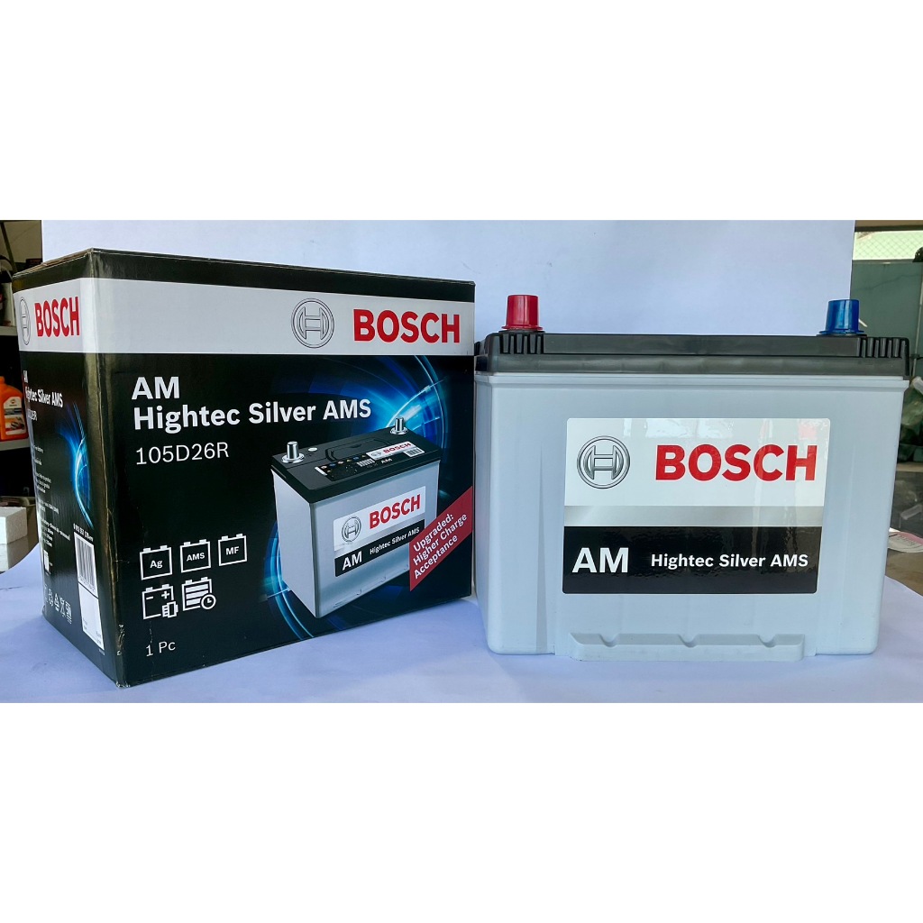 BOSCH 105D26R Hightec Silver AMS# รับประกัน15เดือน#แบตเตอรี่แห้ง# 85แอมป์ #แบตเตอรี่รถยนต์#รองรับ AM