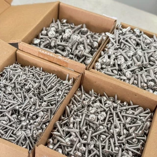 สกรูเกลียวปล่อยหัวร่ม สแตนเลส304 หัวกะทะ หัวร่มแฉก T+ ขนาด M5 (5มิล) ความยาววัดไม่รวมหัว 10-40 มิล สินค้าอยู่ที่ไทย
