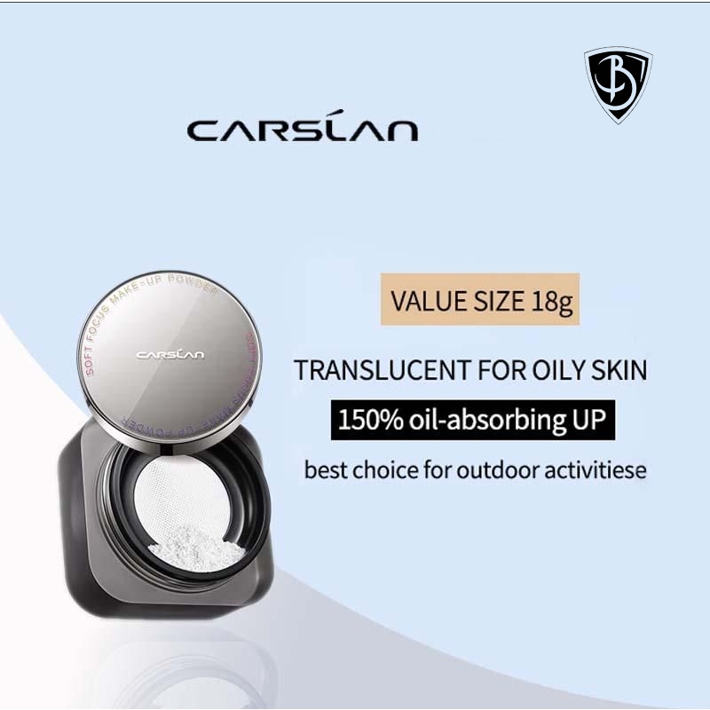 CARSLAN แป้งฝุ่นคุมมัน1.0 24H แป้งเนื้อแมทท์ ติดทนนาน ไม่หลุดง่าย ควบคุมความมันทั้งวัน แป้งพาวเดอร์ 