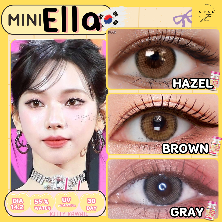 คอนแทคเลนส์Mini Ella ✨ขนาดมินิ ✨ Brown / Hazel / Gray✨Kittykawaii