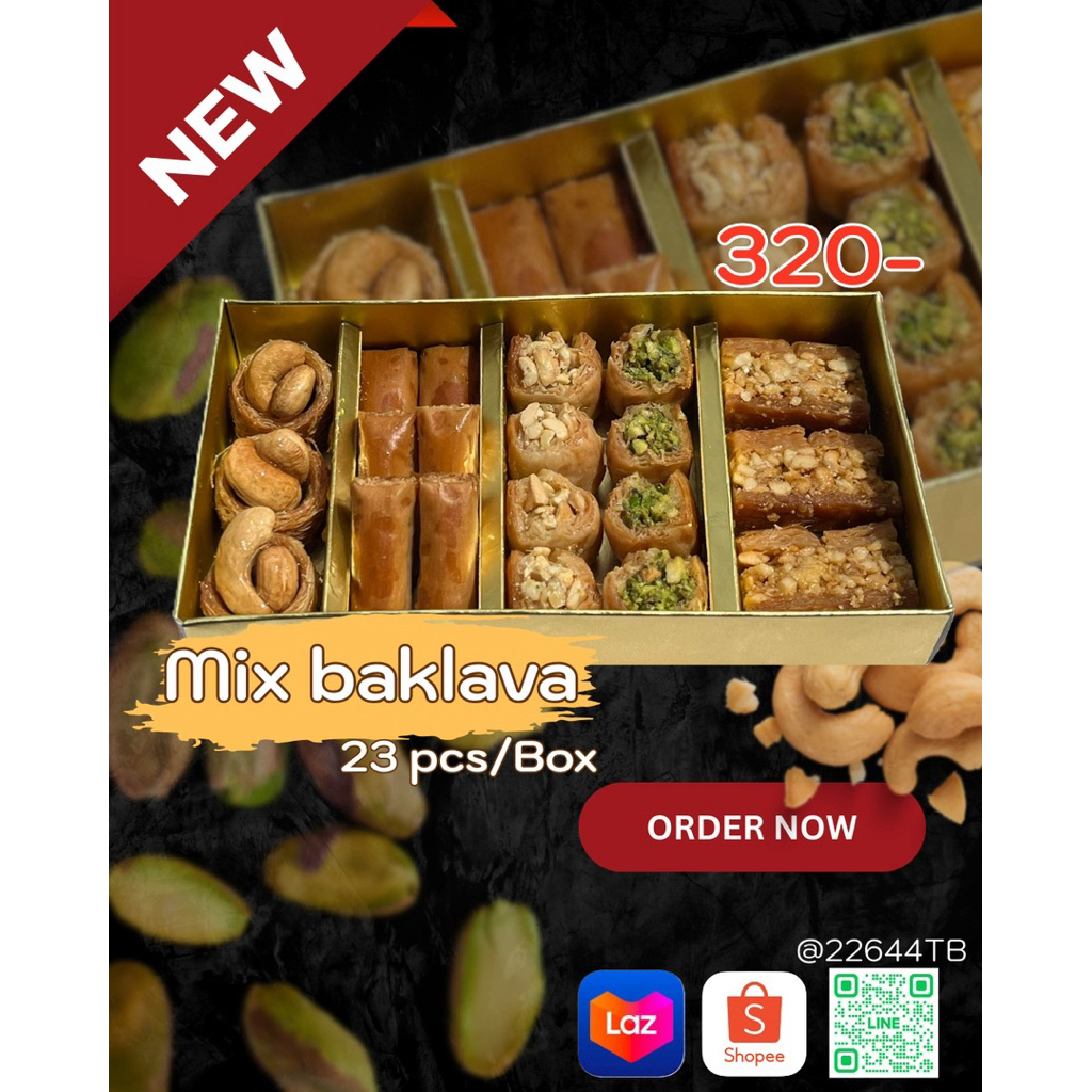 Mix Baklava pistachio,walnut,cashew.