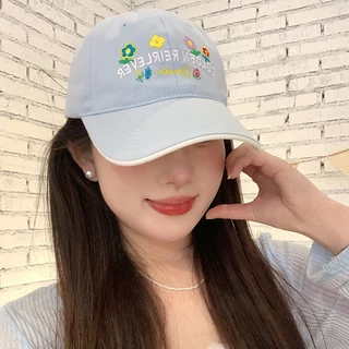 SANER หมวกแก็ป หมวกแก๊ป ลายปักดอกไม้เล็ก ๆ สีสันสวยงาม แฟชั่นเกาหลี ใส่ได้ทั้งชายหญิง