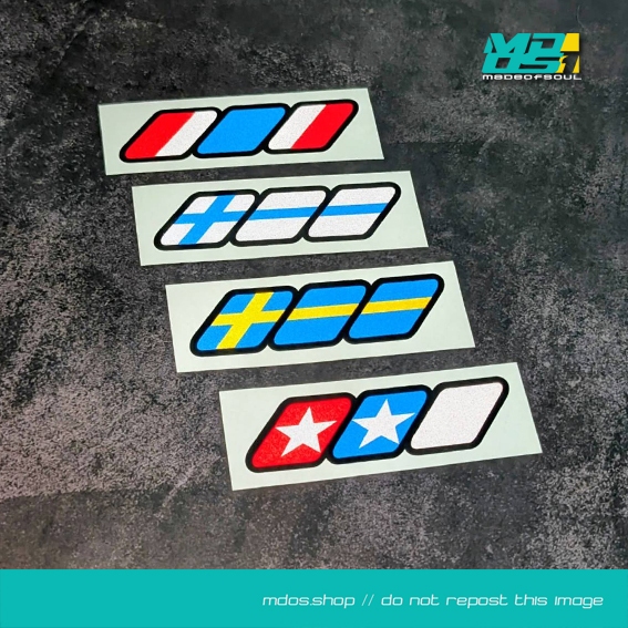 ** NEW **สติกเกอร์ แถบสีสะท้อนแสง  สติกเกอร์ธง   สติกเกอร์ติดได้ทุกรุ่น รถยนต์ มอเตอร์ไซค์ จักรยาน สกูู๊ตเตอร์ ฯลฯ