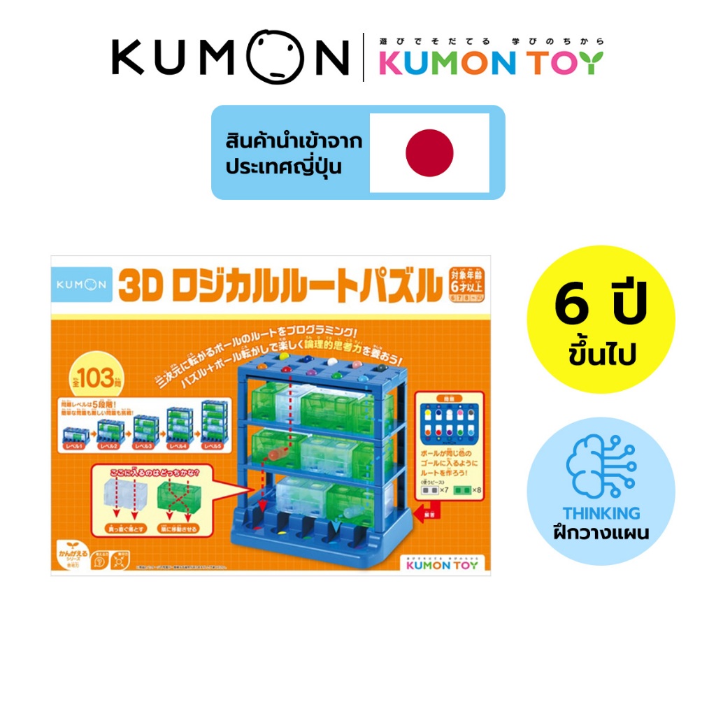 Kumon 3D Logical Route Puzzle เกมวางเส้นทางลูกบอล 3 มิติ แก้ไขปัญหา เสริมพัฒนาการ เด็กอายุ 6 ปีขึ้นไ