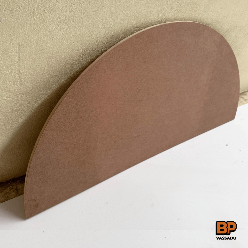 แผ่นไม้ MDF ทรงครึ่งวงกลม (หนา 9 มิล) สำหรับงานตกแต่ง DIY / ป้ายร้าน / ฉากถ่ายรูปสินค้า