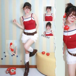 kome.offi เสื้อสายเดี่ยว 2 เลเยอร์ kumi tank top