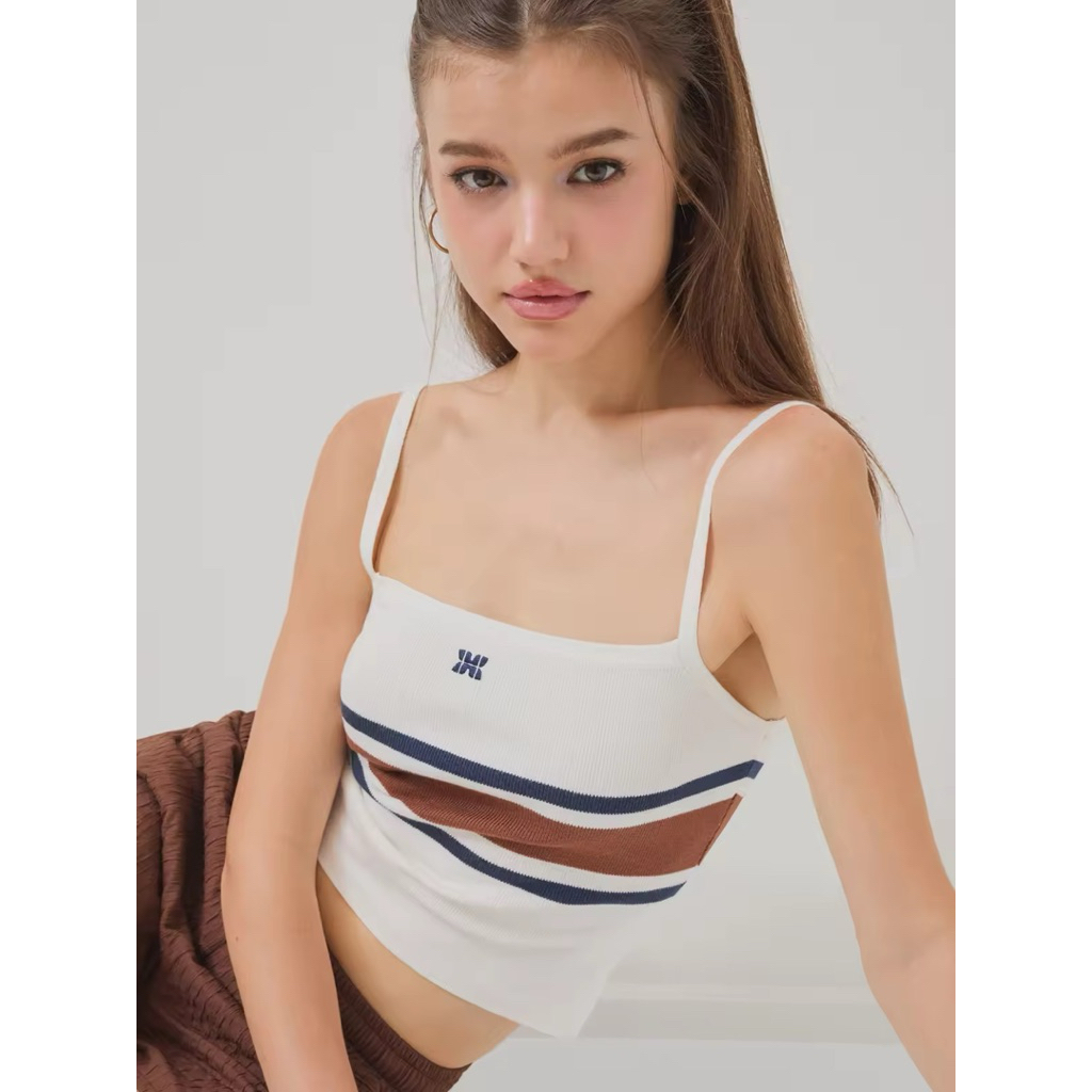 HEARTEYES - CAMI TANK - COCONUT | เสื้อสายเดี่ยว ผ้านิท สีขาว