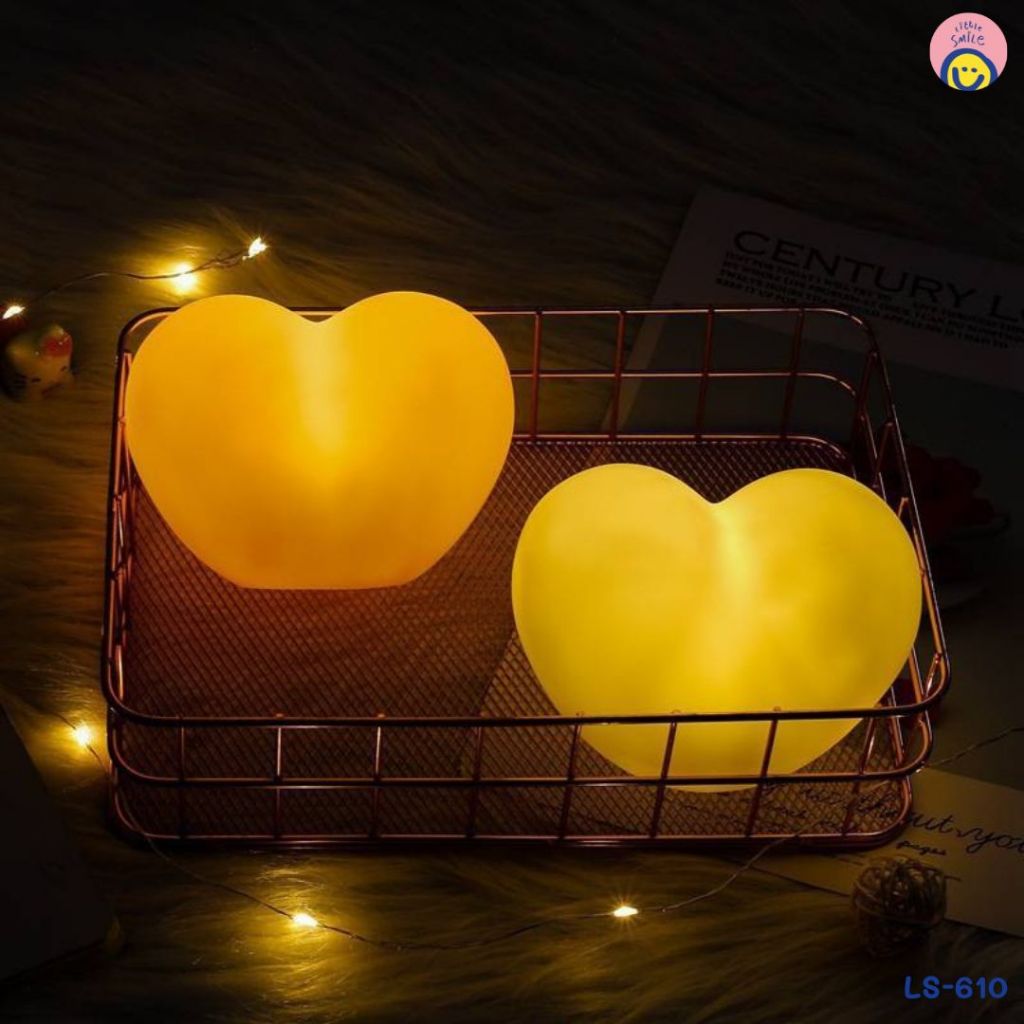 โคมไฟซิลิโคนรูปหัวใจ น่ารักอบอุ่น ใช้แต่งห้องเพิ่มบรรยากาศฟีล cozy ❤️ LS-609 / LS-610 - รูปที่ 4