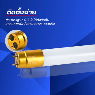 หลอดไฟLED T8 9W/18W/20W/40W หลอดไฟยาว หลอดไฟสั้น หลอดนีออนแอลอีดี ขั้วสีขาว ขั้วสีทอง แสงสีขาว ไฟเข้า2ด้าน