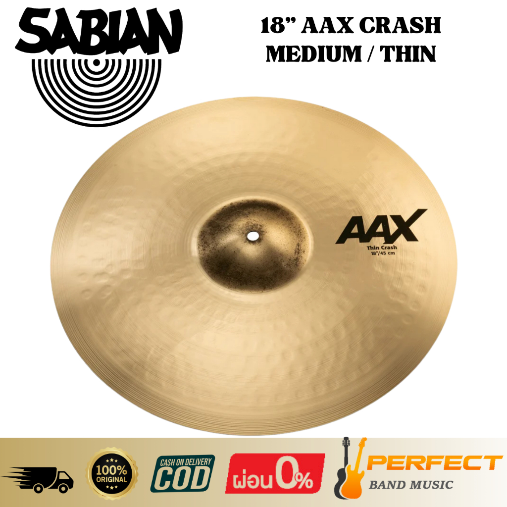 ฉาบกลองชุด Sabian  18” AAX CRASH MEDIUM / THIN  * กรุณาสอบถามก่อนสั่งซื้อ *